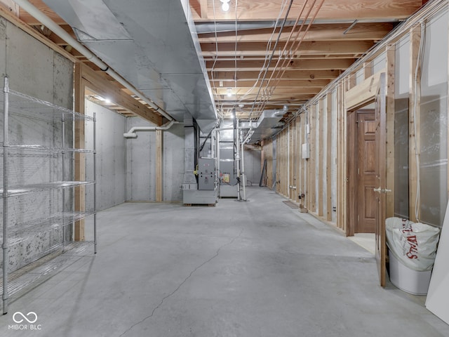 2025 Caledonian Ct, Greenwood, IN 46143 - unfinished basement featuring heating unit