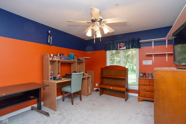 8841 Rocky Ridge Rd, Indianapolis, IN 46217 - carpeted home office featuring ceiling fan