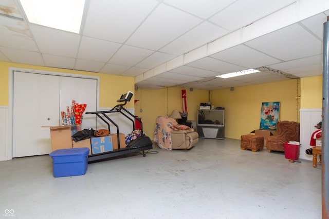 8841 Rocky Ridge Rd, Indianapolis, IN 46217 - finished basement with a paneled ceiling