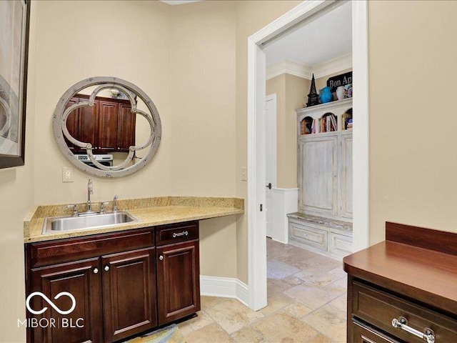 3808 Claybrook Ct, Bargersville, IN 46106 - bathroom featuring stone tile floors and vanity
