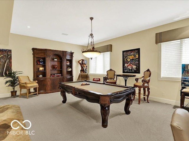 3808 Claybrook Ct, Bargersville, IN 46106 - rec room featuring light carpet and billiards table