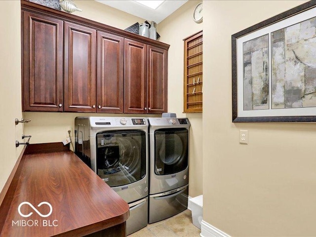 3808 Claybrook Ct, Bargersville, IN 46106 - laundry area with washing machine and clothes dryer and cabinet space