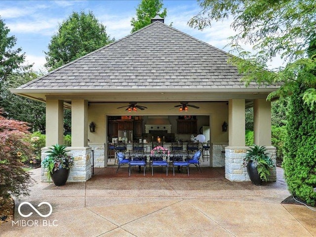 3808 Claybrook Ct, Bargersville, IN 46106 - view of patio with ceiling fan