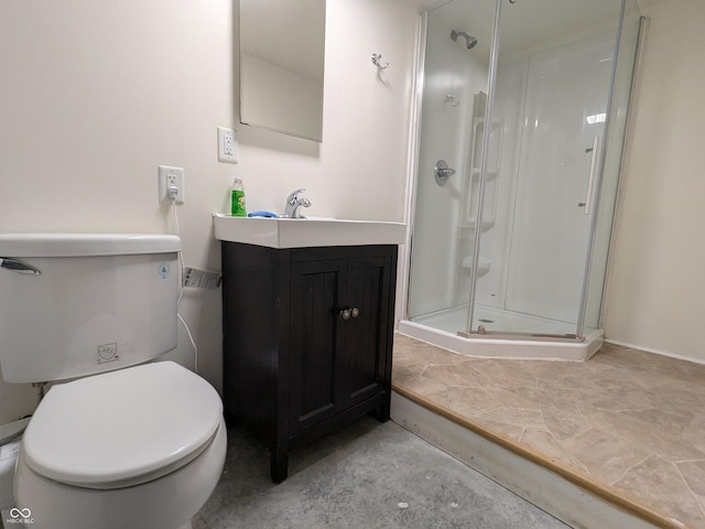 1630 Lawton Ave, Columbus, IN 47201 - full bathroom featuring a stall shower, vanity, and concrete flooring
