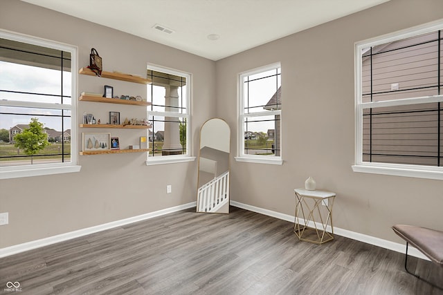 1715 Beyers St, Fortville, IN 46040 - spare room featuring wood finished floors and baseboards