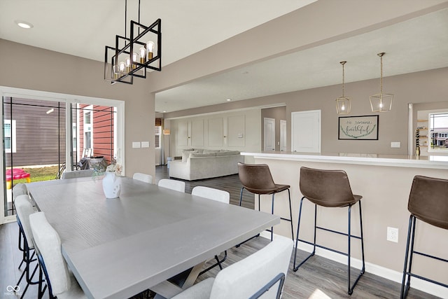 1715 Beyers St, Fortville, IN 46040 - dining space with wood finished floors and recessed lighting