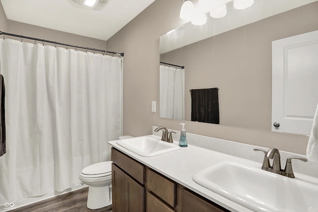 1715 Beyers St, Fortville, IN 46040 - bathroom featuring wood finished floors and double vanity