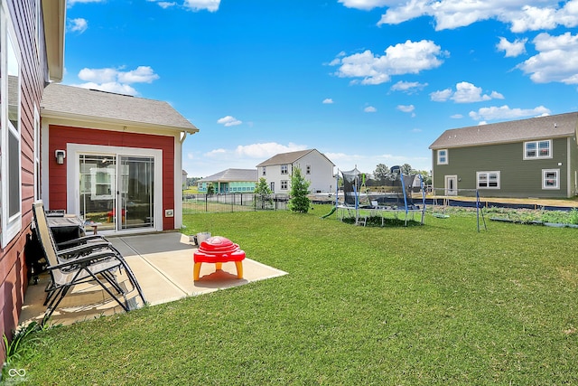 1715 Beyers St, Fortville, IN 46040 - view of yard with a trampoline, a patio area, and a residential view