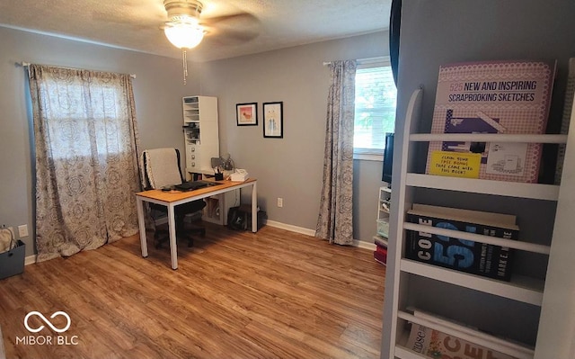 6974 S County Road 400 E, Clayton, IN 46118 - home office with ceiling fan and wood finished floors