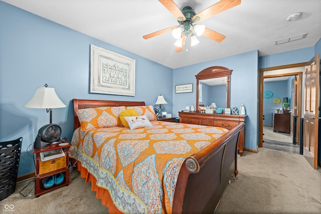 456 Old Hickory Ln, Greenwood, IN 46142 - bedroom featuring carpet flooring and ceiling fan