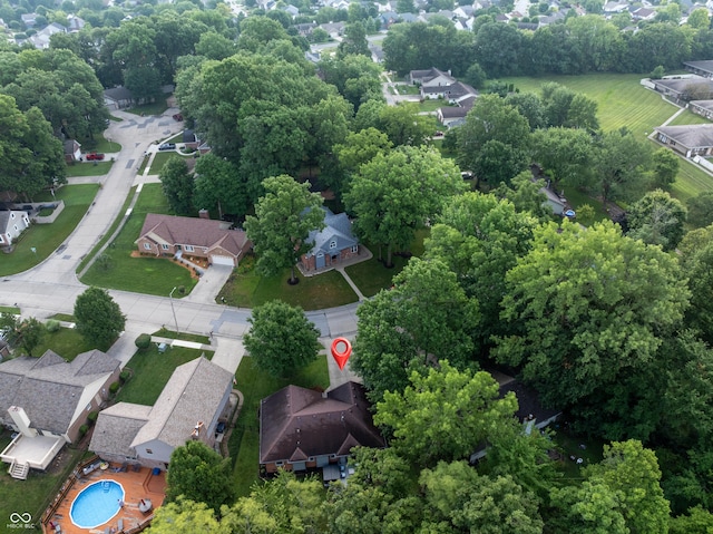 456 Old Hickory Ln, Greenwood, IN 46142 - aerial perspective of suburban area with a tree filled landscape