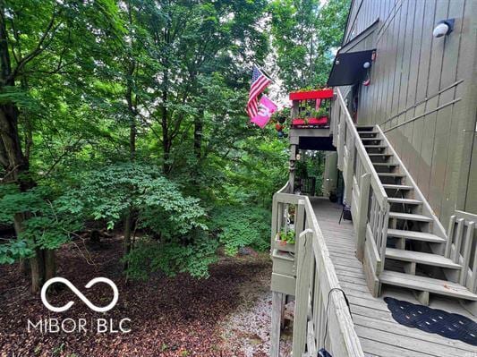 9406 S Lake Ridge Dr, Bloomington, IN 47401 - view of yard featuring stairs