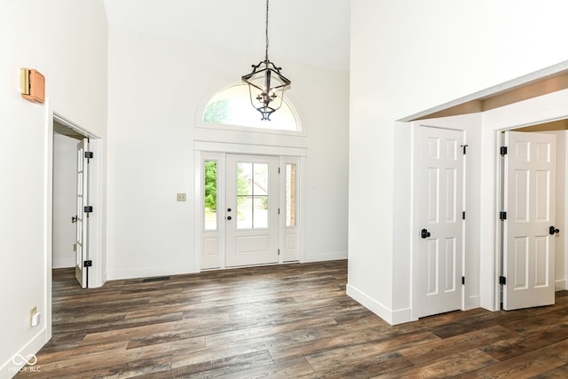 6413 Amber Pass, Plainfield, IN 46168 - entrance foyer with a high ceiling and dark wood-style floors
