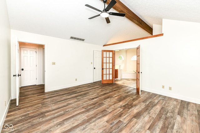 6413 Amber Pass, Plainfield, IN 46168 - unfurnished room featuring wood finished floors, ceiling fan, and french doors