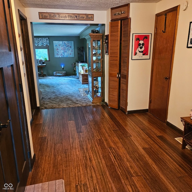 681 Hancock School Rd, Spencer, IN 47460 - hallway featuring wood finished floors and a textured ceiling