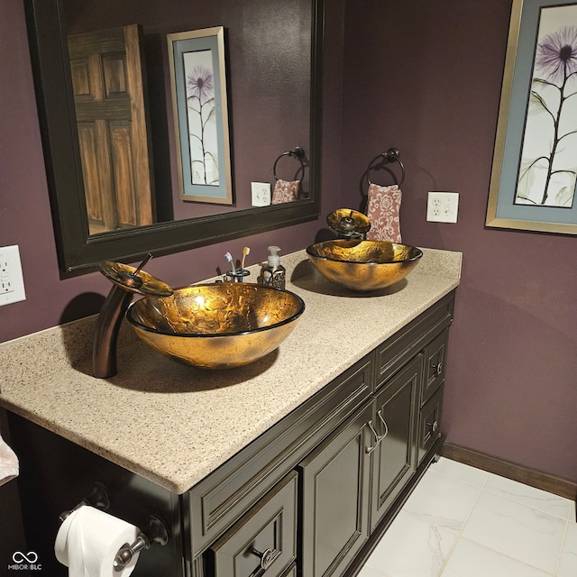 681 Hancock School Rd, Spencer, IN 47460 - bathroom with vanity and baseboards