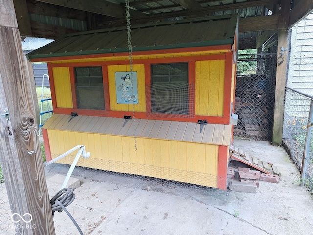 681 Hancock School Rd, Spencer, IN 47460 - property entrance with a metal roof