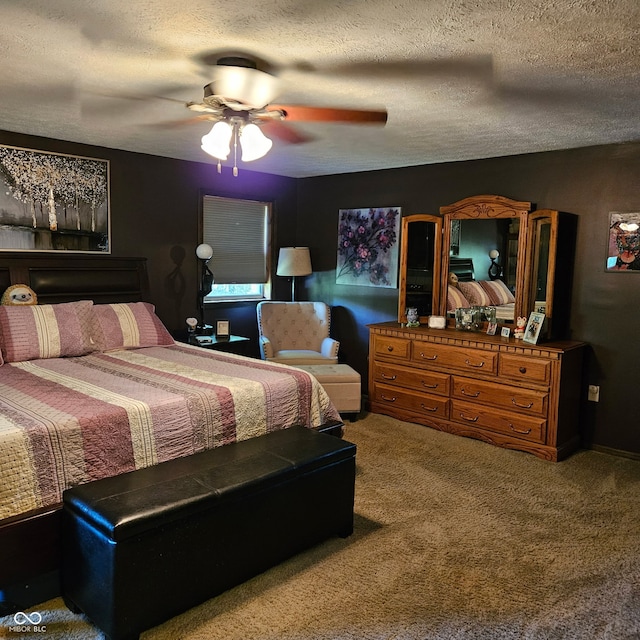 681 Hancock School Rd, Spencer, IN 47460 - carpeted bedroom featuring a ceiling fan and a textured ceiling