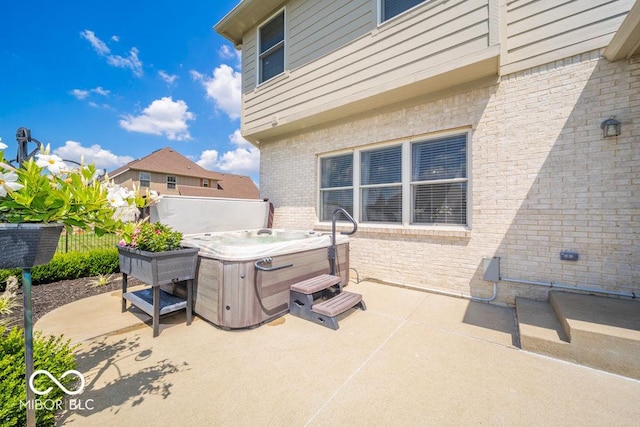 7929 W Bristol Way, New Palestine, IN 46163 - view of patio / terrace featuring a hot tub