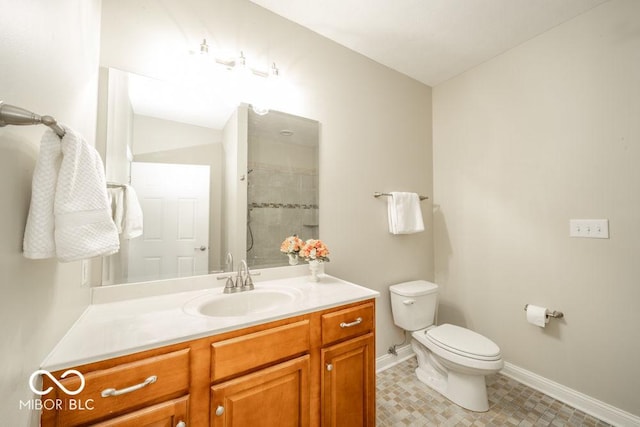 7929 W Bristol Way, New Palestine, IN 46163 - full bathroom featuring vanity, tile patterned floors, and a shower