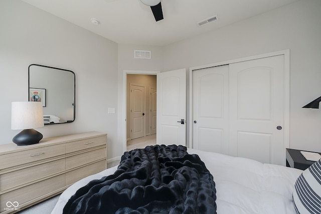 9732 Junction, Fishers, IN 46037 - bedroom featuring a closet and a ceiling fan