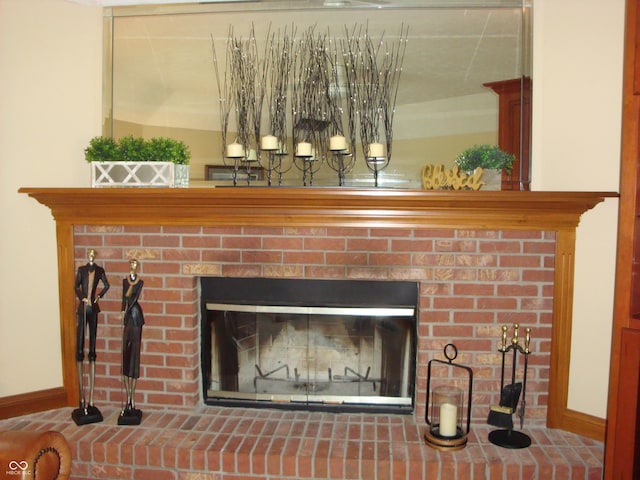 7839 Jessica Ct, Avon, IN 46123 - detailed view of a brick fireplace