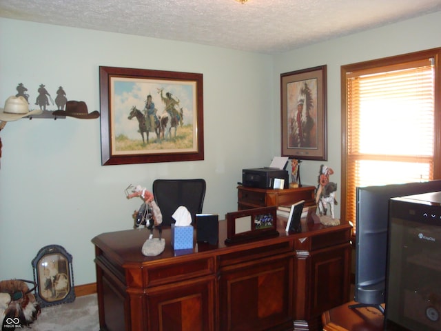 7839 Jessica Ct, Avon, IN 46123 - carpeted office featuring a textured ceiling