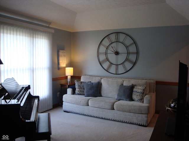 7839 Jessica Ct, Avon, IN 46123 - carpeted living room featuring lofted ceiling