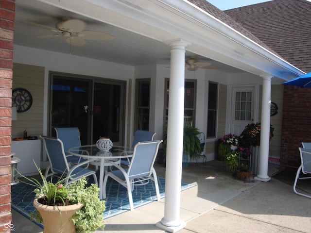 7839 Jessica Ct, Avon, IN 46123 - view of patio featuring a ceiling fan and outdoor dining space
