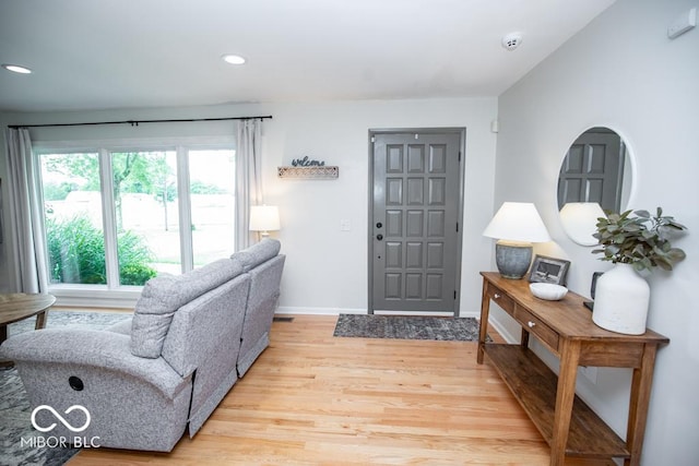 8310 N County Road 700 W, Scipio, IN 47273 - foyer entrance with light wood-type flooring and recessed lighting