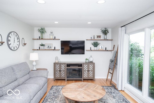 8310 N County Road 700 W, Scipio, IN 47273 - living room with light wood-style floors and recessed lighting