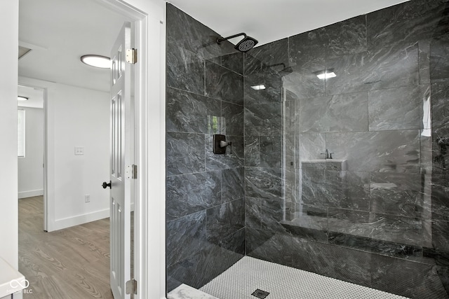 2000 N Dexter St, Indianapolis, IN 46202 - full bath with wood finished floors and walk in shower