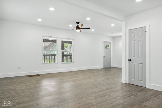 2000 N Dexter St, Indianapolis, IN 46202 - empty room featuring ceiling fan, recessed lighting, and wood finished floors