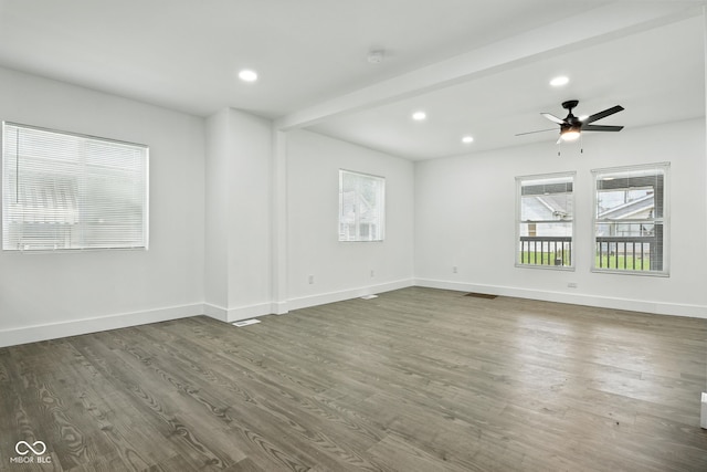 2000 N Dexter St, Indianapolis, IN 46202 - spare room featuring recessed lighting, wood finished floors, and a ceiling fan