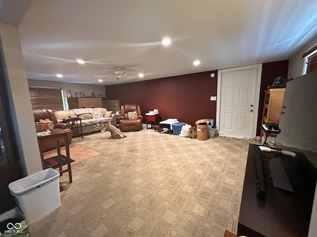 9012 W Evergreen Dr, Columbus, IN 47201 - carpeted bedroom featuring recessed lighting and ceiling fan