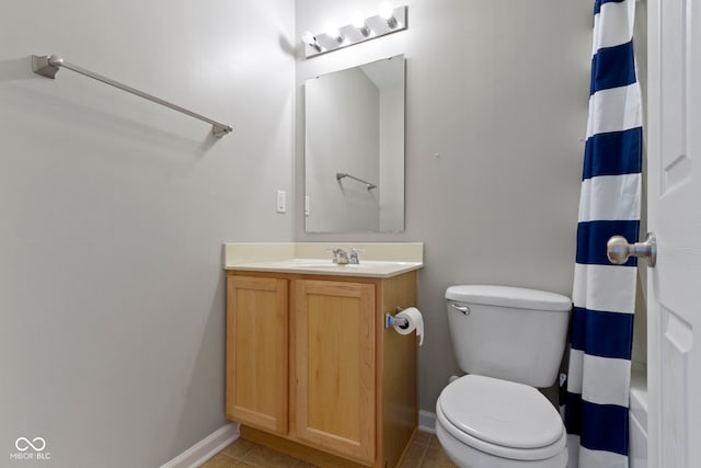 11426 High Grass Dr, Indianapolis, IN 46235 - full bathroom featuring vanity, tile patterned flooring, and shower / bath combo with shower curtain