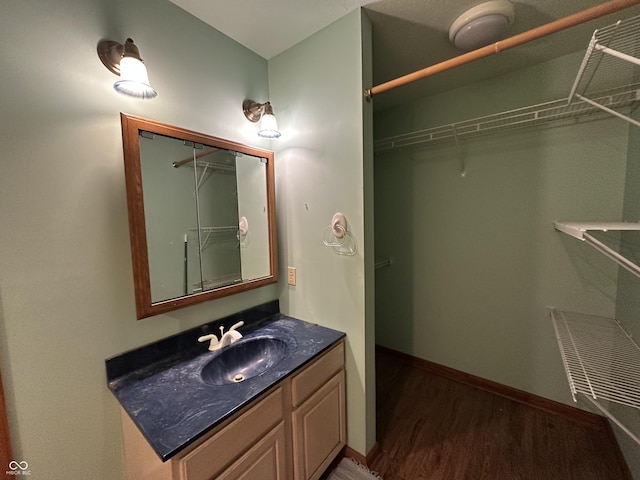 2765 S 1200 E, Zionsville, IN 46077 - full bathroom with wood finished floors, vanity, and a walk in closet