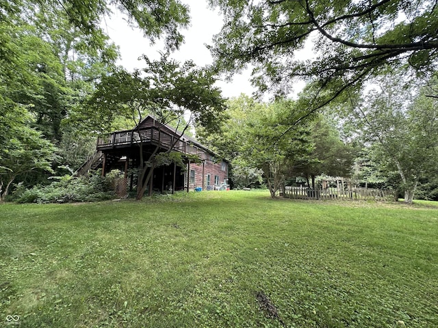 2765 S 1200 E, Zionsville, IN 46077 - view of grassy yard featuring stairs and a deck