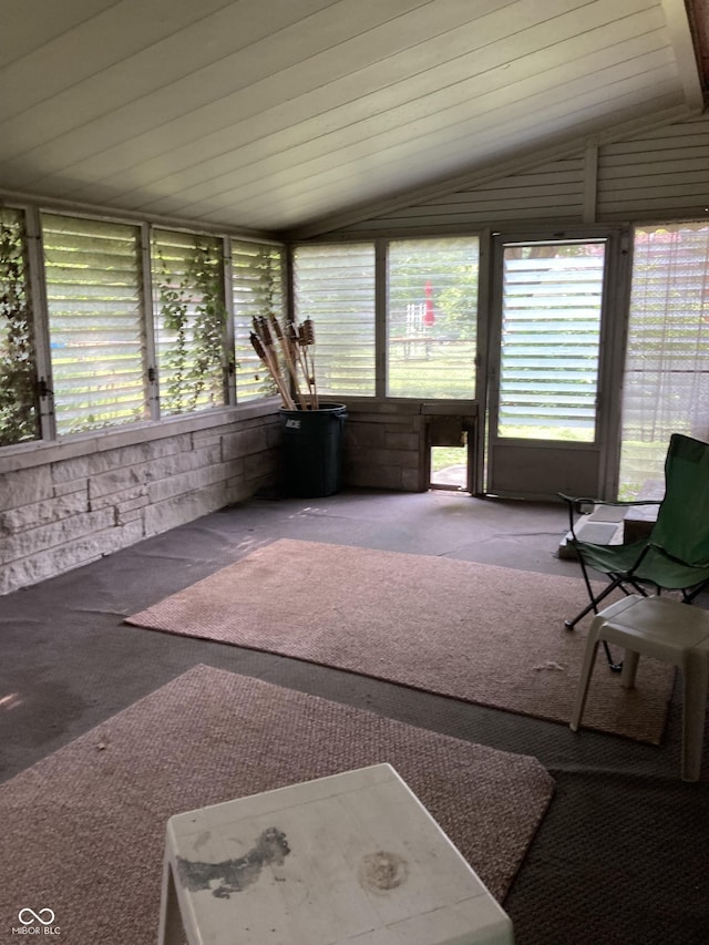 1016 N Mitchner Ave, Indianapolis, IN 46219 - sunroom with lofted ceiling, healthy amount of natural light, and carpet flooring