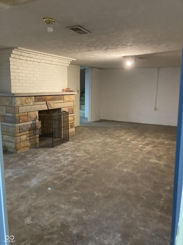 1016 N Mitchner Ave, Indianapolis, IN 46219 - finished below grade area with a large fireplace