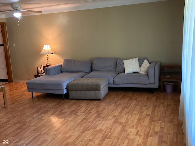 1016 N Mitchner Ave, Indianapolis, IN 46219 - living area featuring light wood-type flooring and a ceiling fan