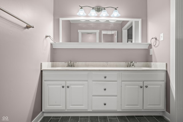 173 W Lakeview Dr, Nineveh, IN 46164 - full bathroom with double vanity and tile patterned floors