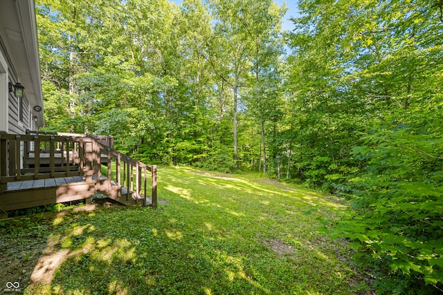 173 W Lakeview Dr, Nineveh, IN 46164 - view of green lawn featuring a deck