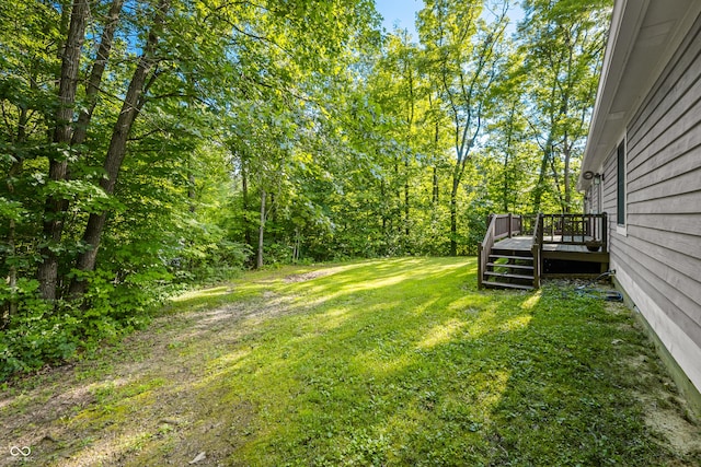 173 W Lakeview Dr, Nineveh, IN 46164 - view of green lawn with a deck