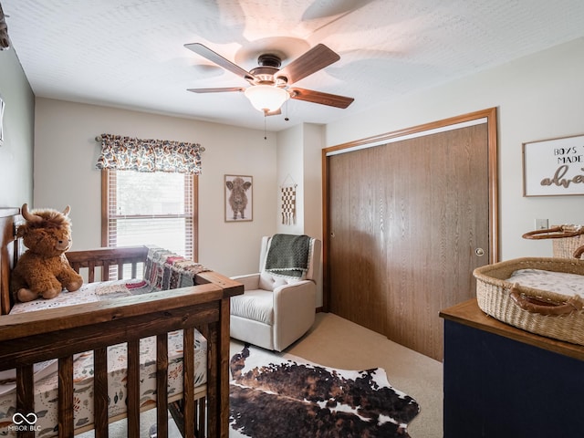479 Raintree Dr, Danville, IN 46122 - carpeted bedroom with a closet and a ceiling fan