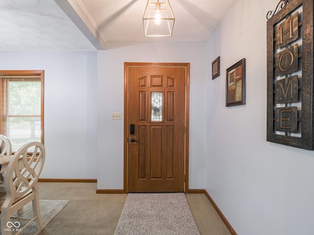 479 Raintree Dr, Danville, IN 46122 - foyer with light carpet and baseboards