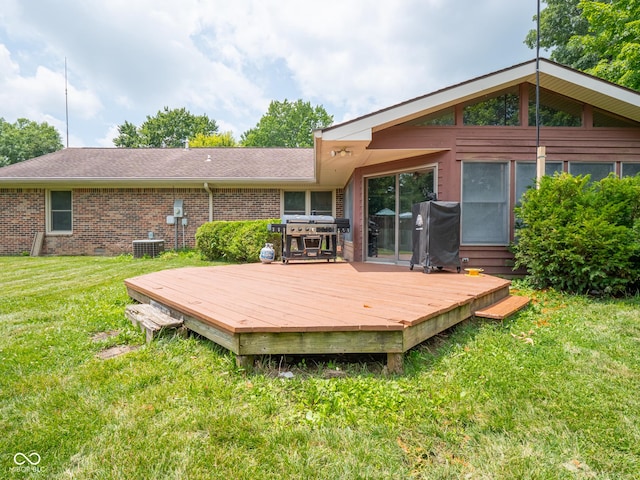 479 Raintree Dr, Danville, IN 46122 - deck featuring area for grilling and a lawn