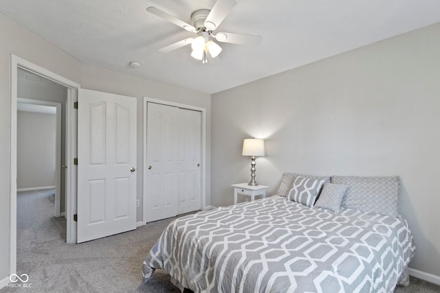 441 Viburnum Run, Westfield, IN 46074 - bedroom with carpet, a closet, and a ceiling fan