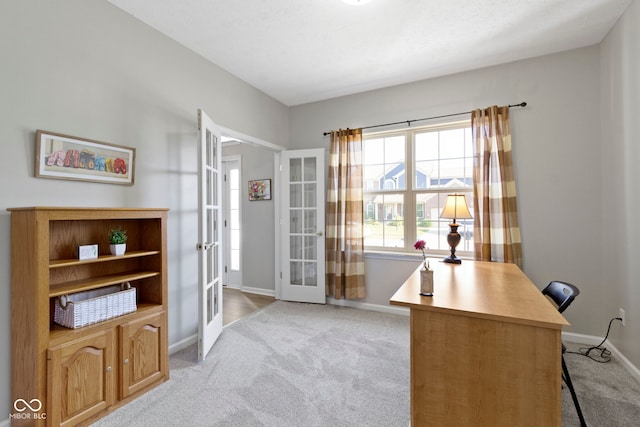 441 Viburnum Run, Westfield, IN 46074 - office area featuring french doors and light colored carpet