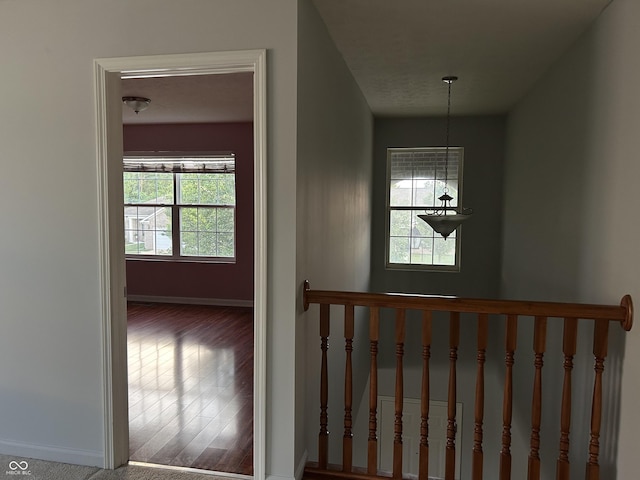 7854 Newhall Way, Indianapolis, IN 46239 - stairway with baseboards and wood finished floors